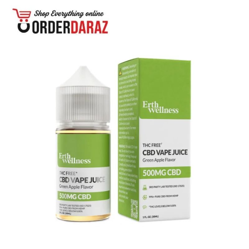 Erth Hemp CBD Vape Juice Green Apple 1000mg 30ML